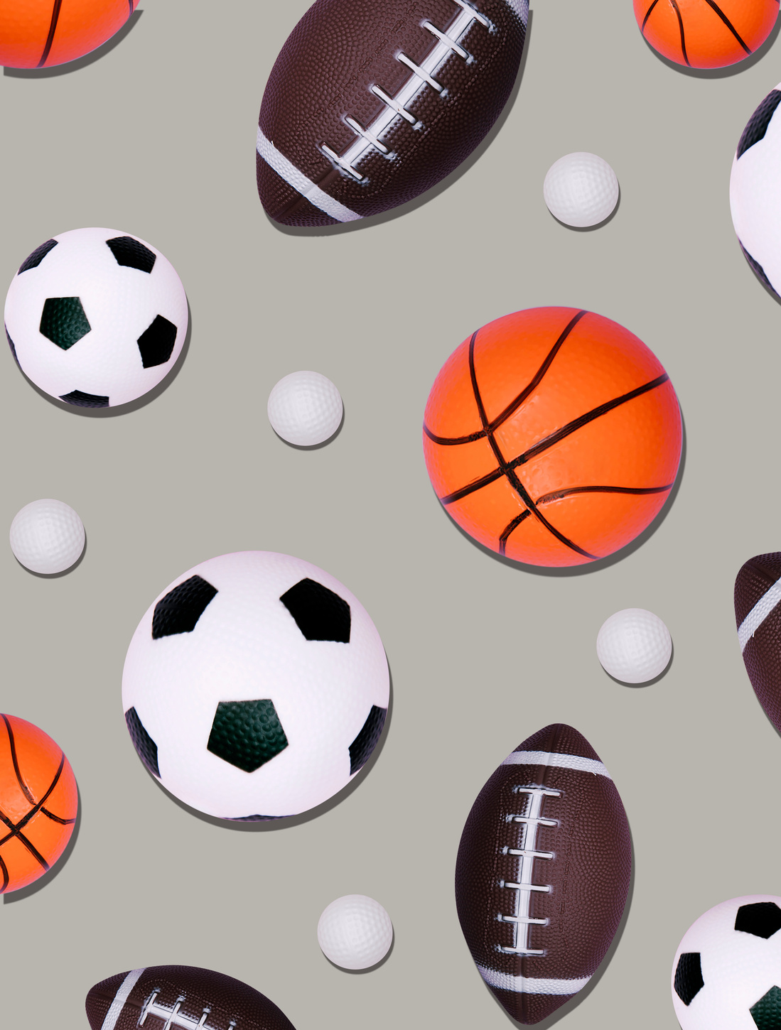 Variety of Game Balls Flatlay